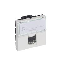 Gniazdo komputerowe 1xRJ45 kat. 6 STP ekranowane, białe, 2 moduły Mosaic | 076566 Legrand