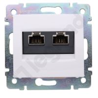 Gniazdo komputerowe 2xRJ45 kat. 6 STP BP, białe, Valena | 774245 Legrand