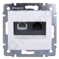 Gniazdo teleinformatyczne 1xRJ11+1xRJ45 kat.6 UTP, białe, Valena | 770080 Legrand