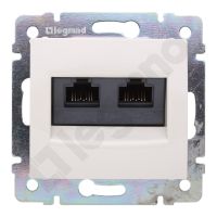Gniazdo komputerowe 2xRJ45 kat. 6 UTP, kremowe, Valena | 774147 Legrand