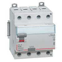 Wyłącznik różnicowo-prądowy P304 4P 80A 30mA typ AC serii DX3 | 411705 Legrand