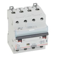 Wyłącznik różnicowo-nadprądowy P 314 4P C 10A 30MA typ A serii DX3 | 411233 Legrand