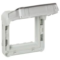 Adapter z klapką przyciemnioną do mechanizmów Mosaic szary/biały Plexo55 | 069580 Legrand