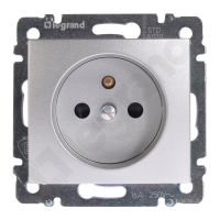 Gniazdo pojedyncze z/u 16A, z przesłoną styków, zaciski śrubowe, aluminium, Valena | 770197 Legrand