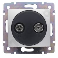 Gniazdo antenowe TV-RD, przelotowe 14dB, aluminium, Valena | 770134 Legrand