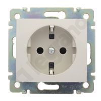 Gniazdo pojedyncze z/u Schuko 16A-250V~ z przesłoną torów prądowych, krem, Valena | 774321 Legrand