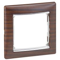 Ramka pojedyncza, wenge/srebro, Valena | 770371 Legrand