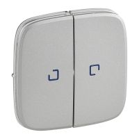 Klawisz podwójny do łączników i przycisków z podświetleniem LED, aluminium, Valena Allure | 755227 Legrand