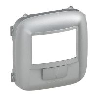 Plakietka łącznika automatycznego bez zacisku N z przełącznikiem on/off, aluminium, Valena Allure | 752380 Legrand
