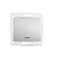 Łącznik jednobiegunowy z LED LOGI 02-1110-143, srebrny | 25197 Kanlux