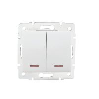 Łącznik zwierny podwójny LED LOGI 02-1023-102, biały | 25070 Kanlux