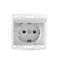 Gniazdo z uziemieniem, IP-44, Schuko LOGI 02-1230-143, srebrne | 25205 Kanlux