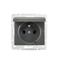 Gniazdo zasilające francuskie, IP-44 LOGI 02-1560-141, grafit | 25265 Kanlux