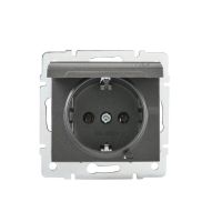 Gniazdo z uziemieniem, IP-44, Schuko LOGI 02-1230-141, grafit | 25264 Kanlux
