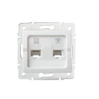 Gniazdo komputerowo-telefoniczne (RJ45 Cat 6+RJ11) LOGI 02-1440-002, białe | 25113 Kanlux