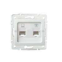 Gniazdo komputerowo-telefoniczne (RJ45 Cat 5e+RJ11) LOGI 02-1430-002, białe | 25112 Kanlux