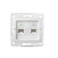 Gniazdo komputerowe podwojne niezależne (2xRJ45Cat 5e Jack) LOGI 02-1410-002, białe | 25110 Kanlux