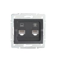 Gniazdo komputerowo-telefoniczne (RJ45 Cat 5e+RJ11) LOGI 02-1430-041, grafit | 25289 Kanlux