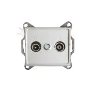 Gniazdo R-TV końcowe LOGI 02-1330-043, srebrne | 25219 Kanlux