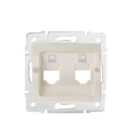 Adapter gniazdo komputerowe podwójne niezależne (2xRJ45 Jack), bez gniazda LOGI 02-1419-003, kremowy | 25937 Kanlux