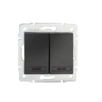 Łącznik dwugrupowy świecznikowy z LED DOMO 01-1120-241, grafit | 24902 Kanlux