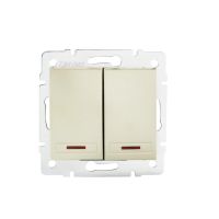 Łącznik dwugrupowy świecznikowy z LED DOMO 01-1120-230, perłowy | 24961 Kanlux