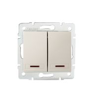 Łącznik dwugrupowy świecznikowy z LED DOMO 01-1120-203, kremowy | 24784 Kanlux