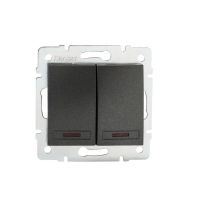 Łącznik zwierny podwójny LED DOMO 01-1023-241, grafit | 24893 Kanlux