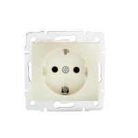 Gniazdo zasilające pojedyncze, Schuko, ochrona styków DOMO 01-1240-230, perłowe, Domo | 27200 Kanlux