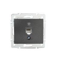 Gniazdo telefoniczne pojedyncze (RJ11) DOMO 01-1370-041, grafit | 24928 Kanlux