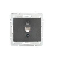 Gniazdo komputerowe pojedyncze (RJ45Cat 5e Jack) DOMO 01-1390-041, grafit | 24930 Kanlux