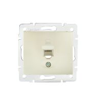 Gniazdo komputerowe pojedyncze (RJ45Cat 5e Jack) DOMO 01-1390-030, perłowe | 24989 Kanlux