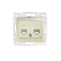 Gniazdo komputerowe podwójne niezależne (2xRJ45Cat 6 Jack) DOMO 01-1430-030, perłowe | 24993 Kanlux