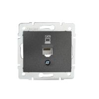 Gniazdo komputerowe pojedyncze (RJ45Cat 6 Jack) DOMO 01-1400-041, grafit | 24931 Kanlux