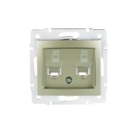 Gniazdo komputerowe podwójne niezależne (2xRJ45Cat 6 Jack) DOMO 01-1420-050, szare | 25051 Kanlux