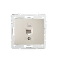 Gniazdo komputerowe pojedyncze (RJ45Cat 5e Jack) DOMO 01-1390-003, kremowe | 24812 Kanlux