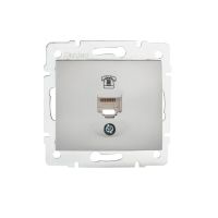 Gniazdo telefoniczne pojedyncze (RJ11) DOMO 01-1370-043, srebrne | 24869 Kanlux