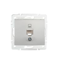 Gniazdo komputerowe pojedyncze (RJ45Cat 5e Jack) DOMO 01-1390-043, srebrne | 24871 Kanlux