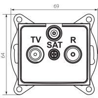 Gniazdo R-TV-SAT przelotowe DOMO 01-1340-030, perłowe | 24983 Kanlux