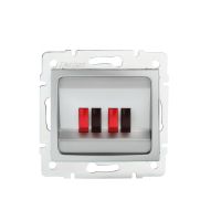 Gniazdo głośnikowe podwójne DOMO 01-1820-043, srebrne | 24878 Kanlux