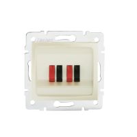Gniazdo głośnikowe podwójne DOMO 01-1820-030, perłowe | 24996 Kanlux