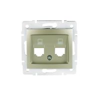 Adapter gniazdo komputerowe podwójne niezależne (2xRJ45 Jack), bez gniazda DOMO 01-1419-050, szary | 25935 Kanlux