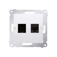 Gniazdo HDMI + RJ45 kat. 6, biały DGHRJ45.01/11 Simon 54 | DGHRJ45.01/11 Kontakt Simon