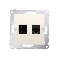 Gniazdo HDMI + RJ45 kat.6. (moduł), kremowy DGHRJ45.01/41 Simon 54 | DGHRJ45.01/41 Kontakt Simon