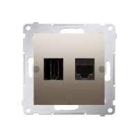Gniazdo HDMI + RJ45 kat.6. (moduł), złoty mat DGHRJ45.01/44 Simon 54 | DGHRJ45.01/44 Kontakt Simon