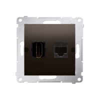Gniazdo HDMI + RJ45 kat.6. (moduł), brąz mat DGHRJ45.01/46 Simon 54 | DGHRJ45.01/46 Kontakt Simon