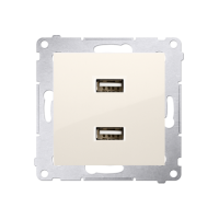 Ładowarka 2xUSB (moduł), 2.1 A, 5V DC, 230V, kremowy DC2USB.01/41 Simon 54 | DC2USB.01/41 Kontakt Simon