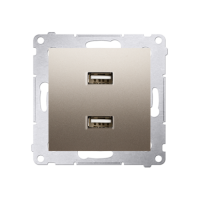 Ładowarka 2 x USB (moduł), 2.1 A, 5V DC, 230V, złoty mat DC2USB.01/44 Simon 54 | DC2USB.01/44 Kontakt Simon