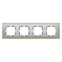 Ramka poczwórna Nature-szkło, Srebrna / pierścień aluminium mat 82947-62 Simon 82 Nature | 82947-62 Kontakt Simon