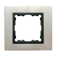 Ramka pojedyncza stal inox, ramka pośrednia grafit 82817-37 Simon 82 Nature | 82817-37 Kontakt Simon